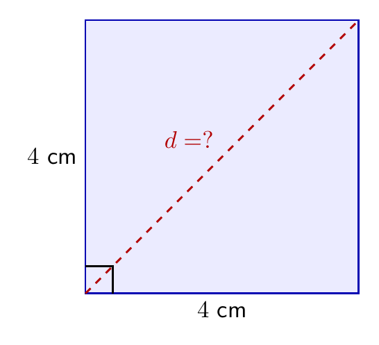 Diagonal persegi sisi 4 cm